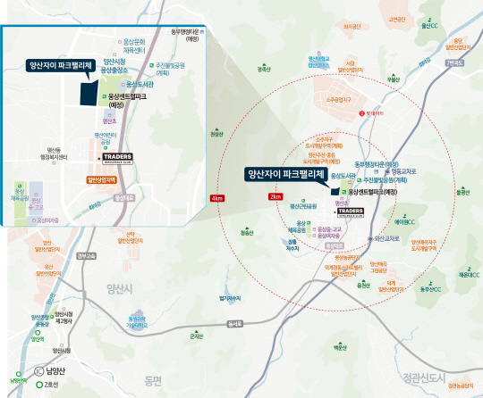 양산자이 파크팰리체 위치도